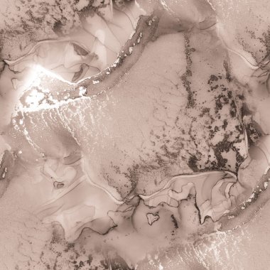 Parlak Alkol Mürekkebi Mermeri. Bej rengi mermer arka plan. Kahverengi Sanat Boyası. Şablonsuz Şablon Alkol Mürekkep Beyaz Arkaplan. Krem beyaz desenli. Altın Kahverengi Mermer. Metal Kusursuz Arkaplan.