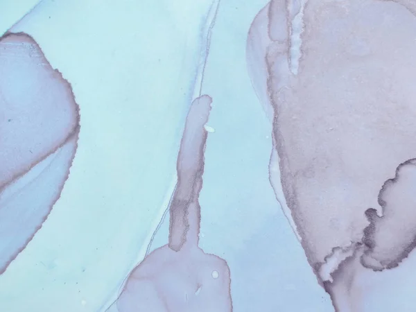 Мрамор Золотой Воды Синяя Чернила Алкоголя Вайолет Градиент Фон Жидкая — стоковое фото