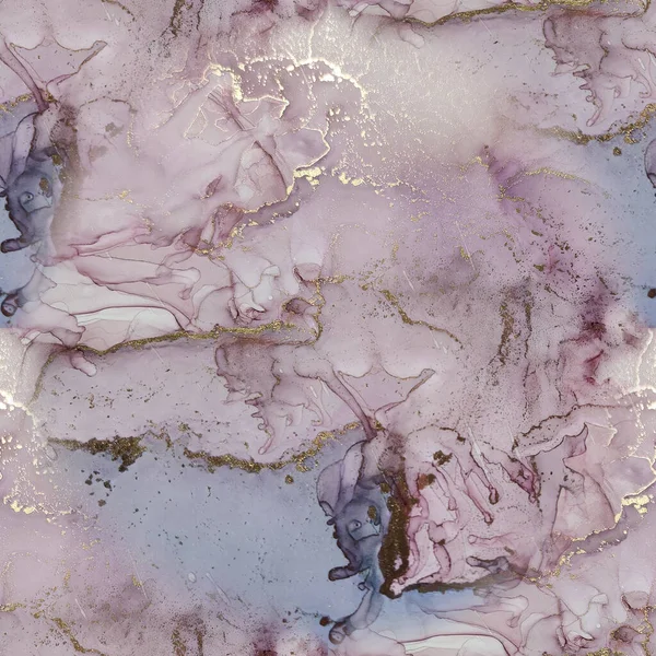 Pink Alcohol Ink Marble Lilac Marble Watercolor Blue Seamless Background — Stock Photo, Image