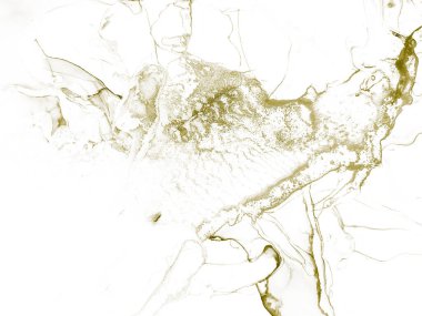 Altın Alkol Mürekkebi Parıltısı. Açık Su Renkli Tuval. Altın Sanat Boyası. Su Boyası Arkaplanı. Foil Soyut Arkaplan. Beyaz Grunge Arkaplanı. Hafif Lüks Parıltı. Altın Beyaz Lüks Şablon.