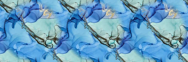 Tinta Alcoólica Verde Mármore Mármore Cor Água Branca Azul Aquarela — Fotografia de Stock