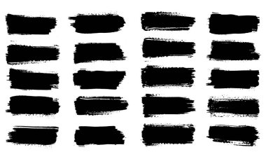 grunge ya da soyut arkaplan için uygun siyah mürekkep fırçası koleksiyonları