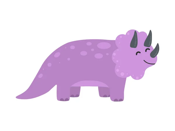 Ilustración Lindo Dinosaurio Dibujos Animados Sobre Fondo Blanco Puede Utilizar — Vector de stock