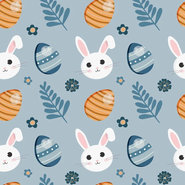 Seamless Vector Pattern Easter Concept Colorful Illustration Isolated Blue Background — Stock Vector