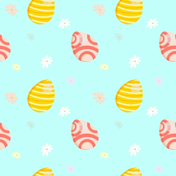 Patrón Sin Costura Vectorial Con Huevos Decorativos Fondo Vacaciones Pascua — Vector de stock
