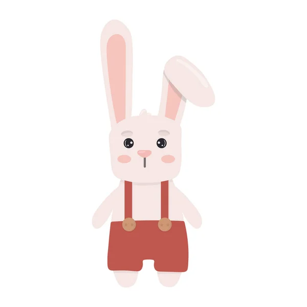 Coniglio Pasquale Pantaloni Illustrazione Vettoriale Illustrazione Animale Cartone Animato — Vettoriale Stock