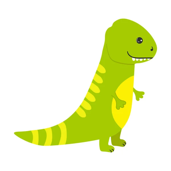 Ilustración Lindo Dinosaurio Dibujos Animados Sobre Fondo Blanco Puede Utilizar — Vector de stock