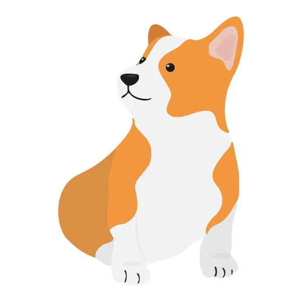 Corgi Cão Desenho Animado Vetor Ilustração Bonito Filhote Cachorro Corgi —  Vetores de Stock