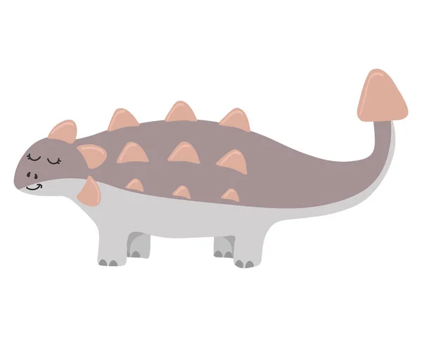 Ilustración Lindo Dinosaurio Dibujos Animados Sobre Fondo Blanco Puede Utilizar — Vector de stock