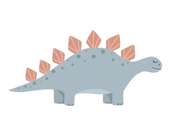 Иллюстрация Милого Мультяшного Динозавра Белом Фоне Использоваться Детской Комнаты Стикера — стоковый вектор