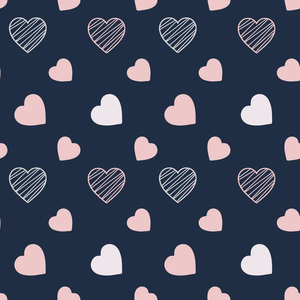 Schöne Muster Mit Herzen Vektor Urlaub Hintergrund Valentinstag Geschenkpapier Druck — Stockvektor