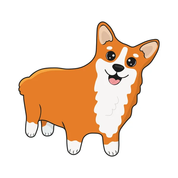 Corgi Dog Vector Cartoon Illustration Netter Freundlicher Welpe Aus Wales Stockillustration