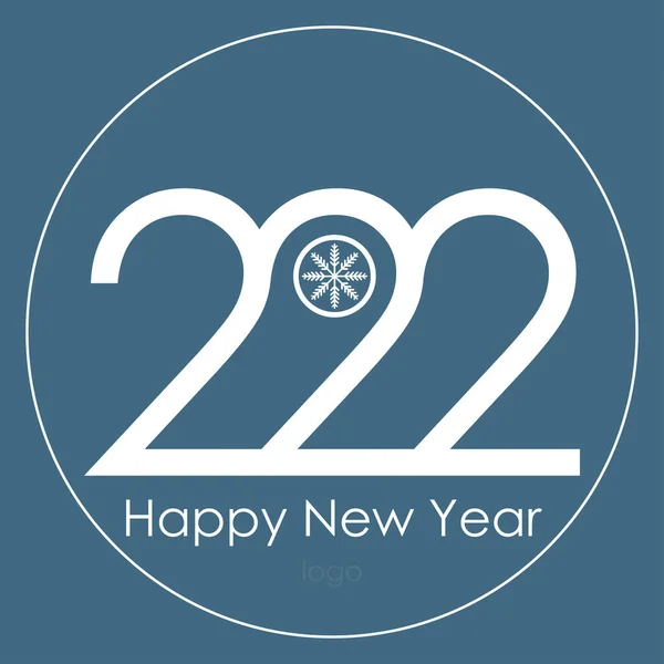 Felice Anno Nuovo 2022 Disegno Biglietto Auguri Modello Illustrazione Vettoriale — Vettoriale Stock