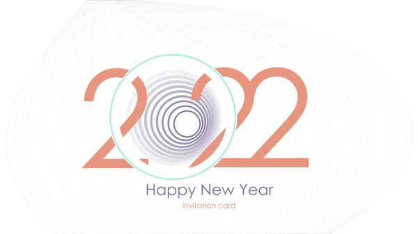 Mutlu Yıllar 2022 Tebrik Kartı Tasarımı Şablon Vektör Illüstrasyonu — Stok Vektör
