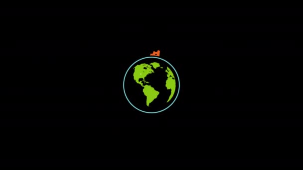 Появление Икон Известных Мест Всей Планете Плоская Анимация Шаблон Туризма — стоковое видео