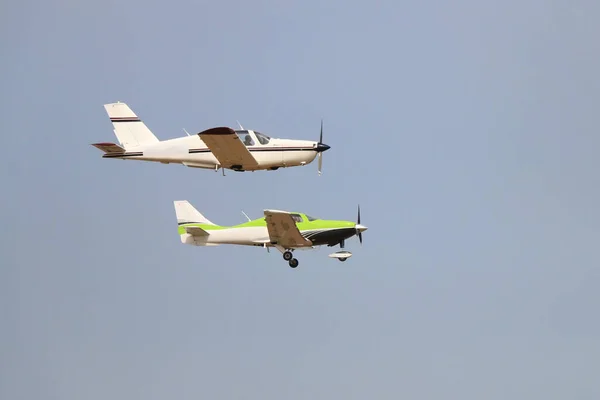 Spectacle Aérien Avions Sportifs Dans Ciel — Photo