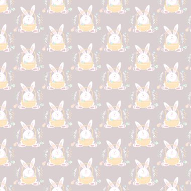Paskalya kartı arkaplanı için komik tavşan deseni
