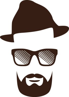 Şapkalı, güneş gözlüklü bir adamın silueti.