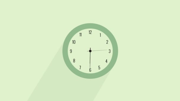 実行中の矢印の壁時計は枕の上の目覚まし時計 時間の変化 インフォグラフィックに変わります — ストック動画