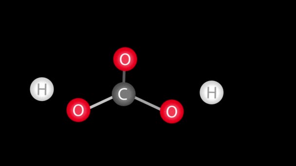 碳酸分子结构动画 H2Co3 分离背景 — 图库视频影像