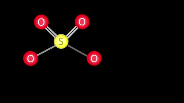 硫酸分子的形成 H2So4示意图动画 分离背景 — 图库视频影像