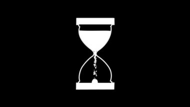 Düşen parçacıklarla kum saati döndürme, izole edilmiş arkaplanda alfa kanalı ile canlandırma.