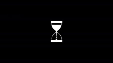 Düşen parçacıklarla kum saati döndürme, izole edilmiş arkaplanda alfa kanalı ile canlandırma.