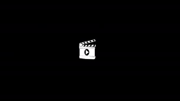 Movie Clapperboard Animation Flying Icon Infinity Isolated Background Alpha Channel — Stock Video