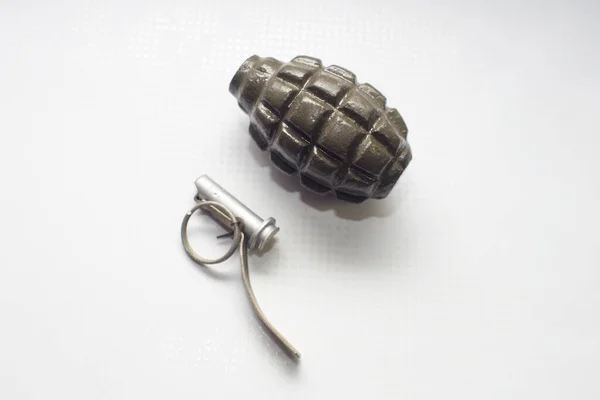 Broken Practice Grenade Isolated White Background — Stock Photo, Image