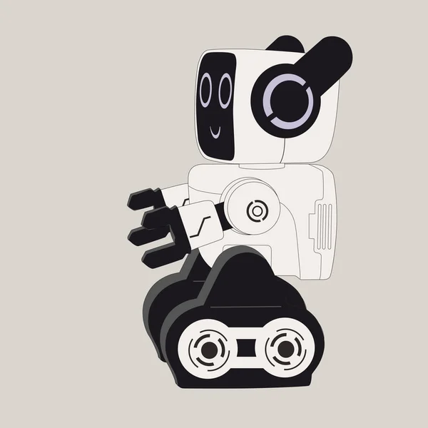 Смешной Робот Векторный Персонаж Мультфильма Игрушка Изолированная Заднем Плане — стоковый вектор