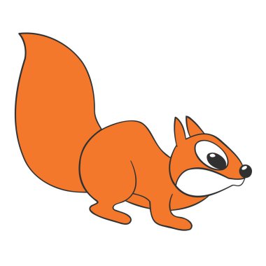 komik turuncu sincap, karikatür çizimi izole edilmiş arka plan