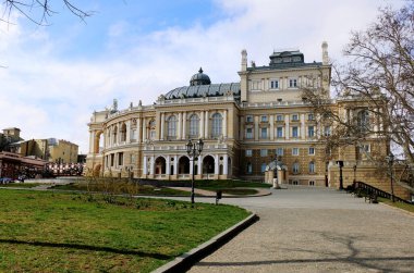 Odessa, Ukrayna - 03.23.2014: Odessa Ulusal Akademik Opera ve Bale Tiyatrosu