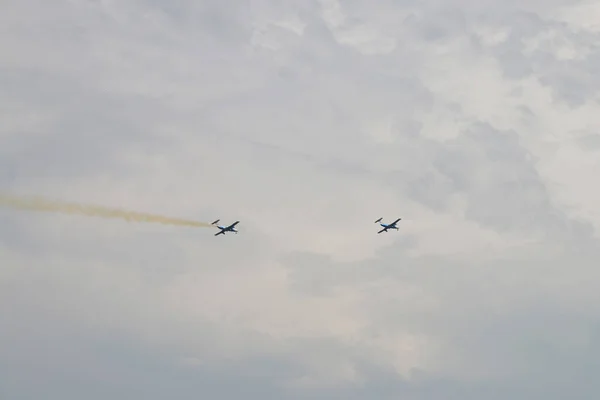 Nowoseliwka Region Dnipropetrowsk Ukraine 2016 Airshow Ultraleichtflugzeuge Himmel Führen Einen — Stockfoto