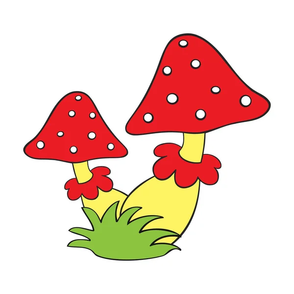 Oneetbare Amanita Paddestoel Geïsoleerde Achtergrond Tekening Cartoon Geïsoleerde Achtergrond — Stockvector