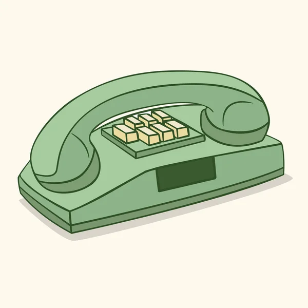 Landline Phone Buttons Cartoon Pic Isolated Background — Stock Vector