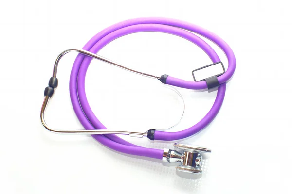 Medical Stethoscope Purple Color White Background — ストック写真