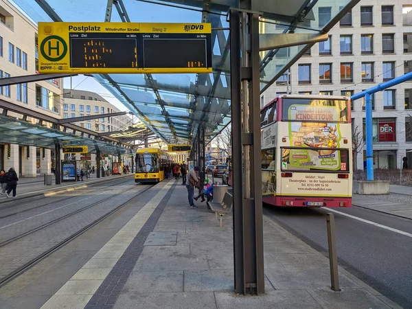 Dresden Alemanha Janeiro 2020 Rua Dresden Inverno Saxônia Alemanha Europa — Fotografia de Stock