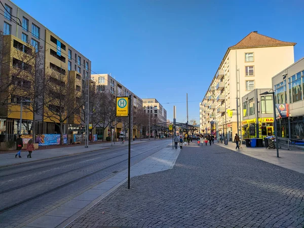 Dresden Deutschland Januar 2020 Dresdener Straße Winter Sachsen Deutschland Europa — Stockfoto