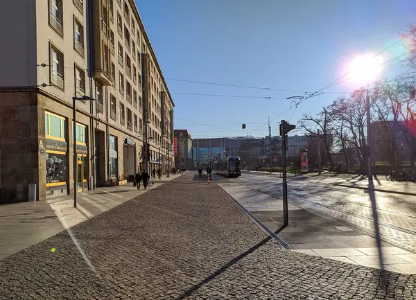 Dresden Deutschland Januar 2020 Dresdener Straße Winter Sachsen Deutschland Europa — Stockfoto