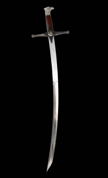 Cossack saber, on an isolated black background