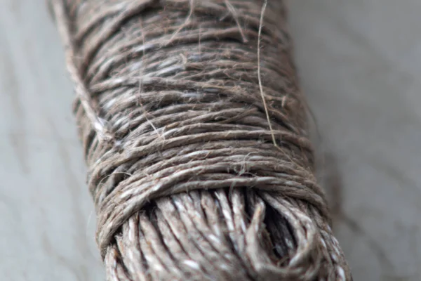 Twisted Skein Twine Rope Selective Focus Macro — 스톡 사진