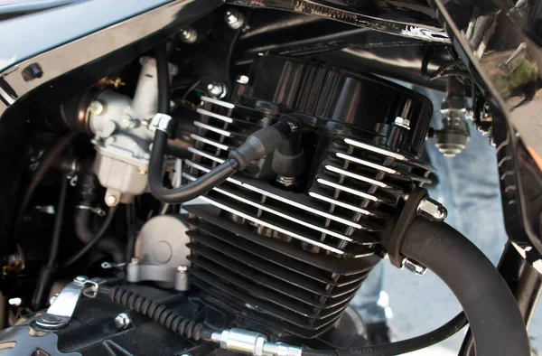 Motorcycle Engine Spark Plugs Close — Stockfoto
