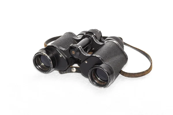 Old Binoculars Strap White Background — 图库照片