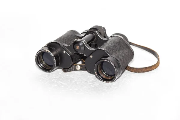 Old Binoculars Strap White Background — Photo