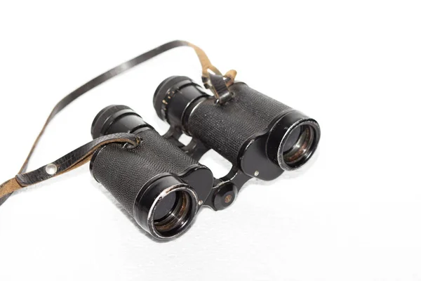 Old Binoculars Strap White Background — Φωτογραφία Αρχείου