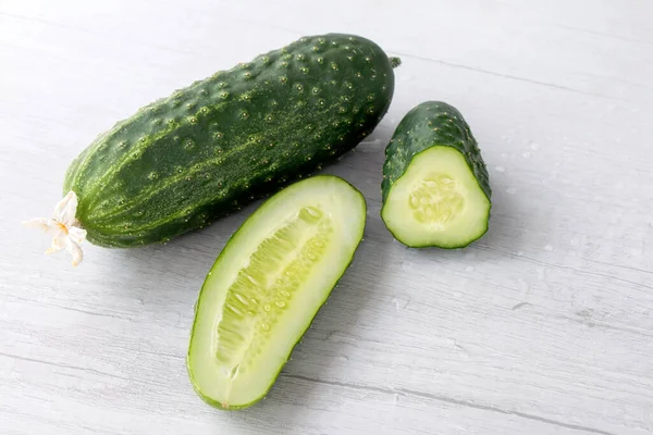 Cucumbers White Table Close — Foto de Stock