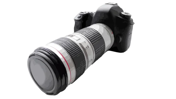Silhouette Slr Camera Zoom Lens — Stock vektor