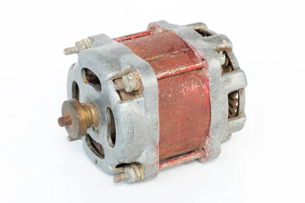 Rusty Old Electric Motor White Isolated Background —  Fotos de Stock