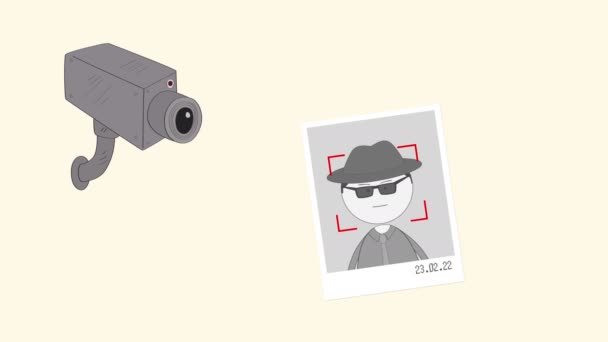 Surveillance Camera Captures Political War Criminal Spy Country Security Service — Stock video
