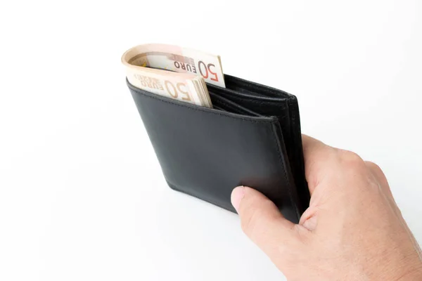 Purse Money Hand Isolated White Background — ストック写真